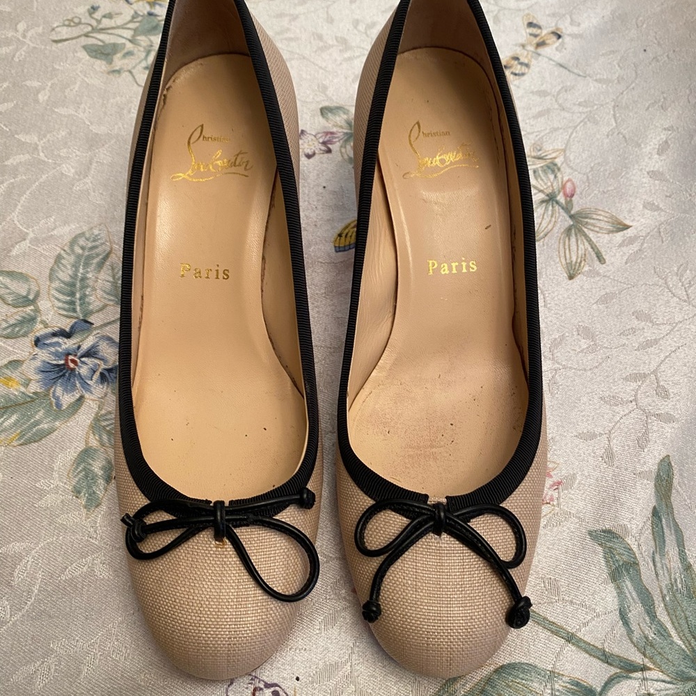 Christian Louboutin Kitten Heels women shoes size 37.5 US 6.5